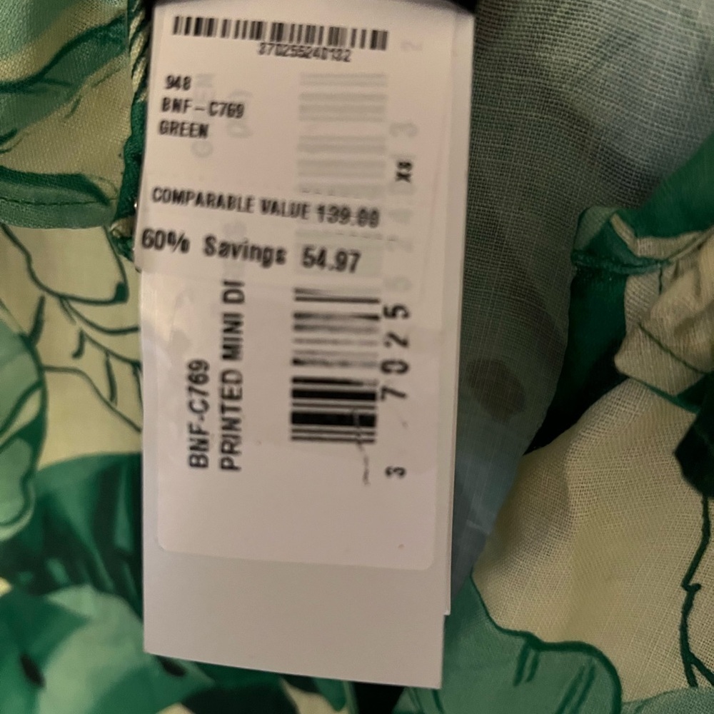 Green Floral Mini Dress - Picture 3 of 5